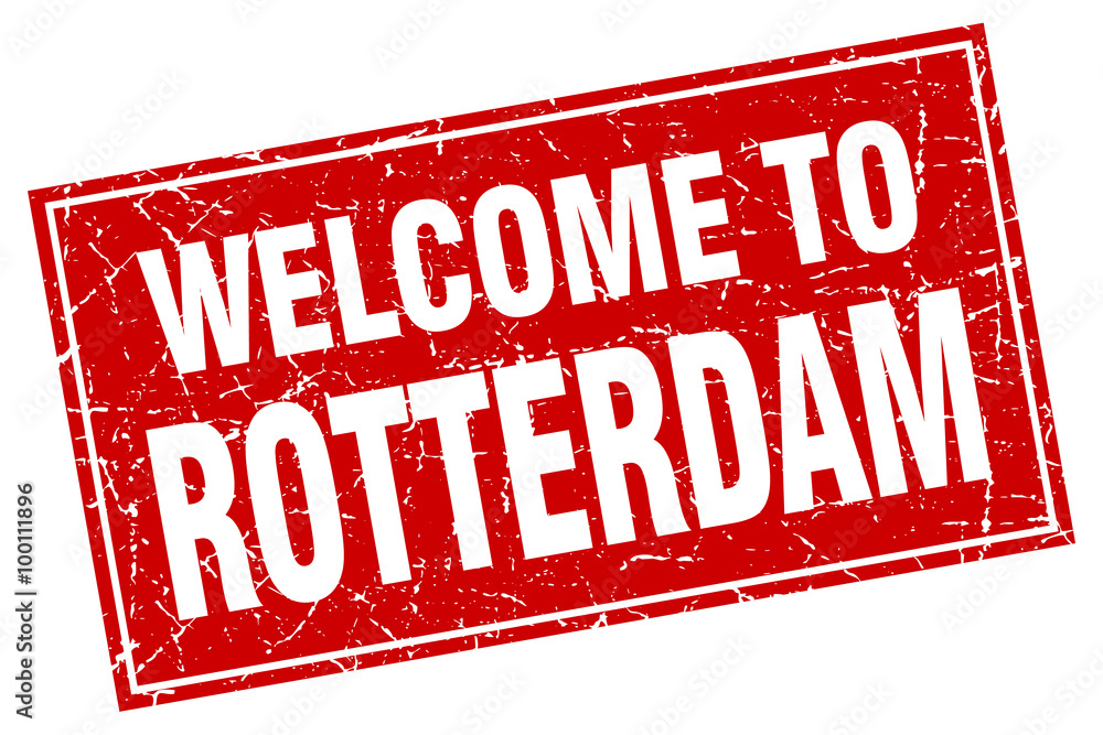Rotterdam red square grunge welcome to stamp Rotterdam red square grunge welcome to stamp