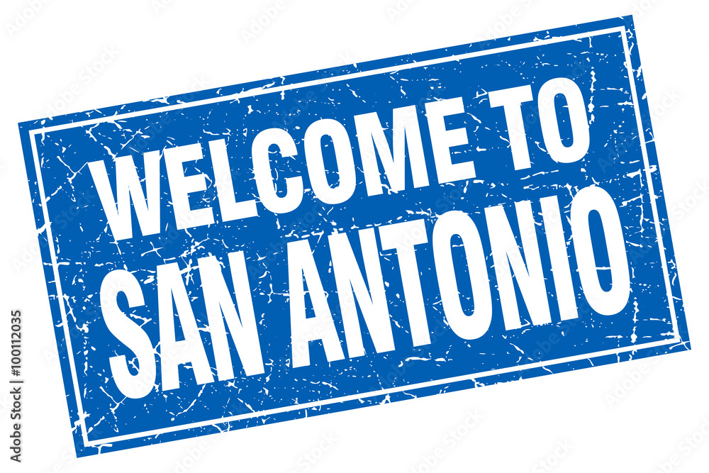 San Antonio blue square grunge welcome to stamp San Antonio blue square grunge welcome to stamp