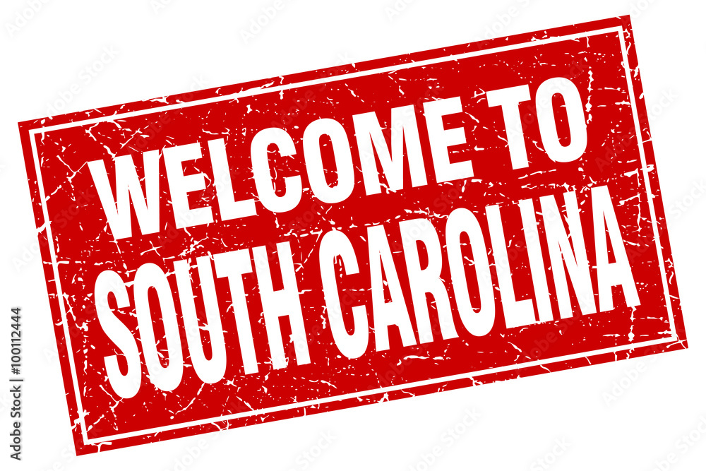 South Carolina red square grunge welcome to stamp South Carolina red square grunge welcome to stamp