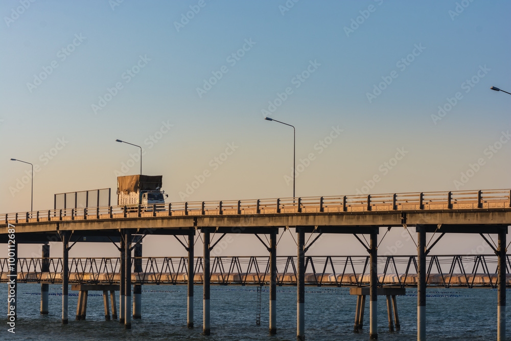 truck bridge over water