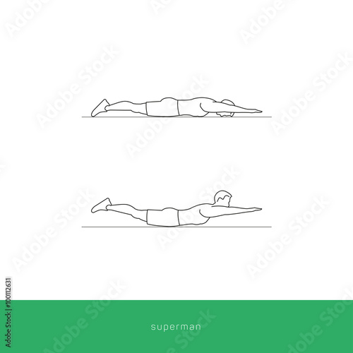 Fitness Icon superman workout. Vector design.