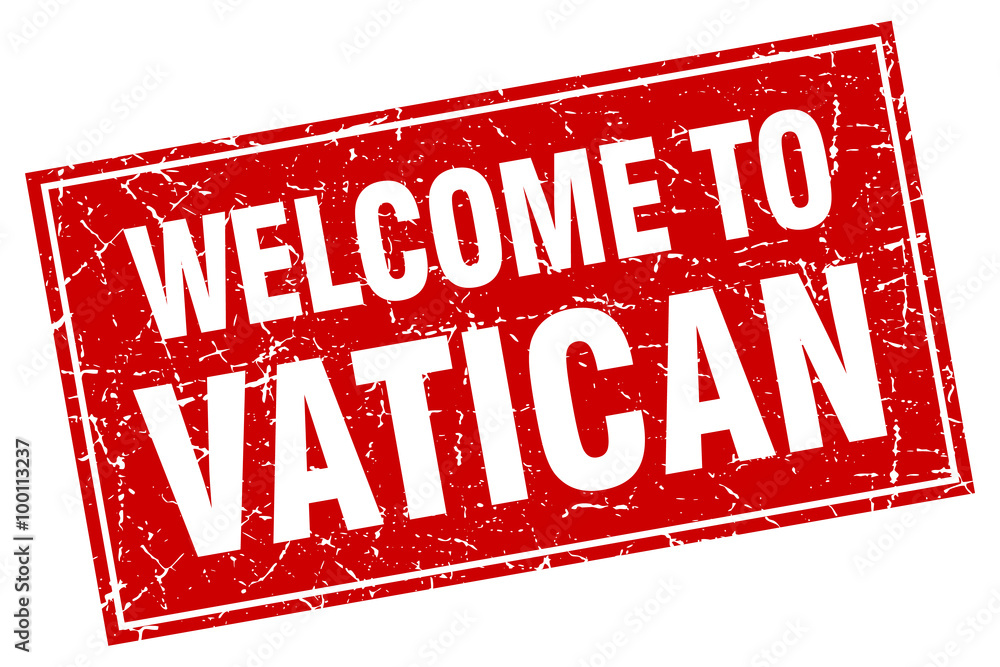 Vatican red square grunge welcome to stamp Vatican red square grunge welcome to stamp