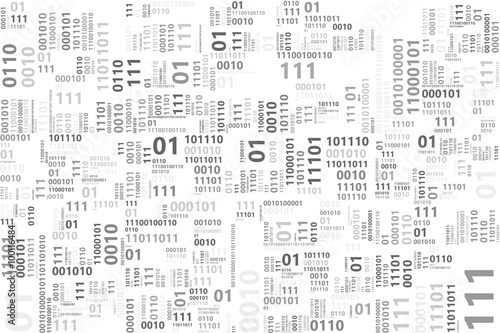 Illustration of binary code pattern on white background.