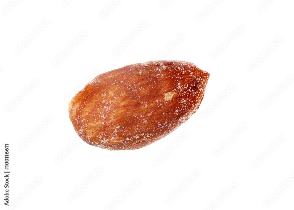 Almonds isolated on white background.