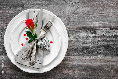 Valentines day table place setting