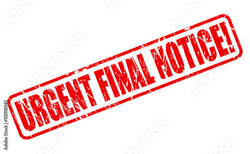 URGENT FINAL NOTICE red stamp text