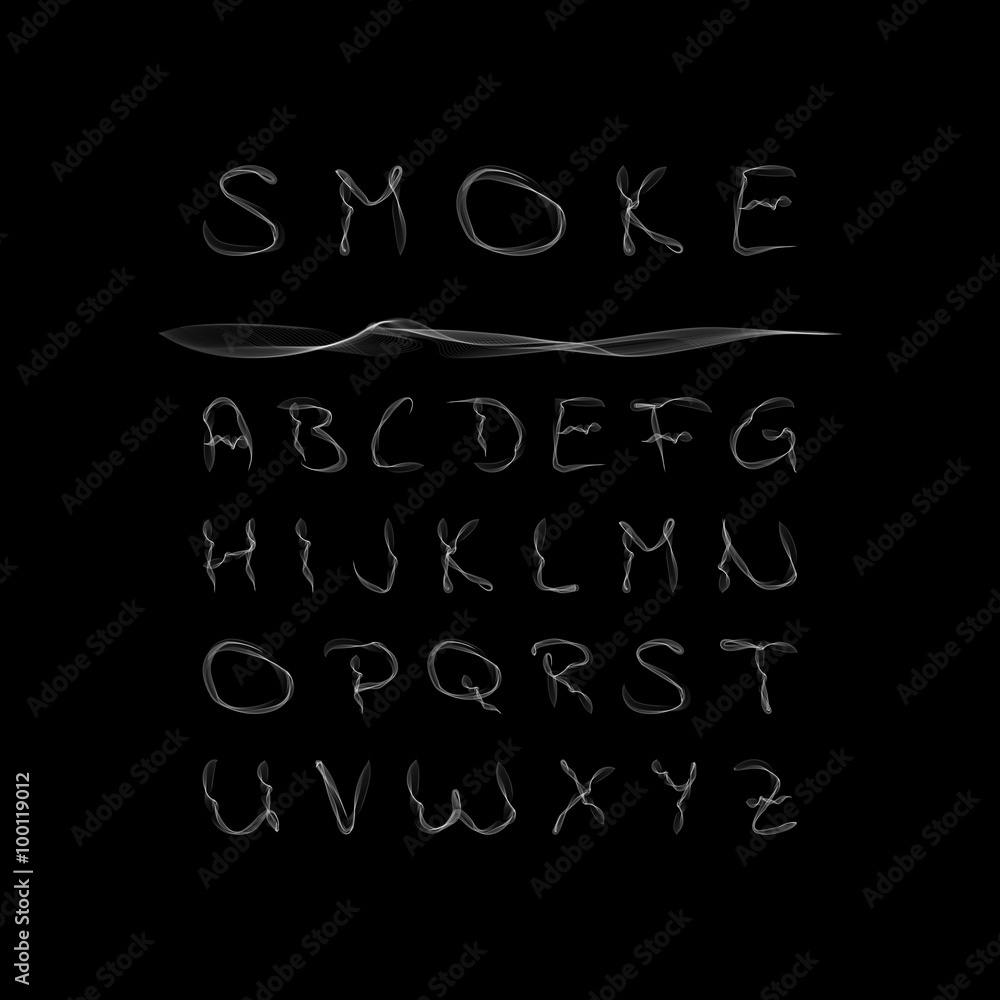 Smoke Alphabet. Vector illustration Smoke Alphabet. Vector illustration