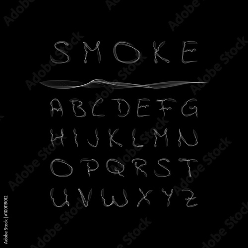 Smoke Alphabet. Vector illustration