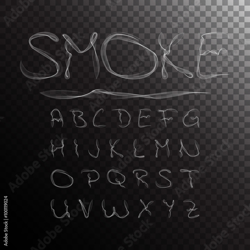 Smoke Alphabet. Vector illustration