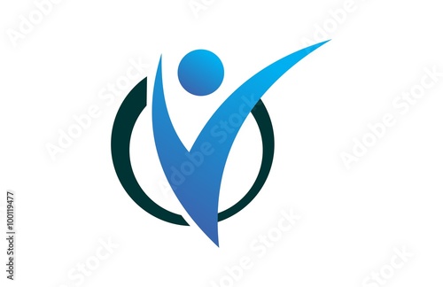letter v human logo