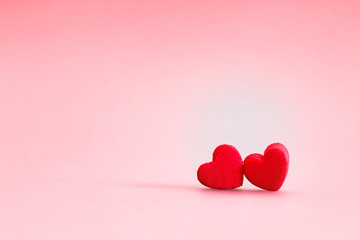red Heart shapes in love concept for valentines day 