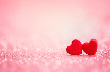  red Heart shapes for valentines day background