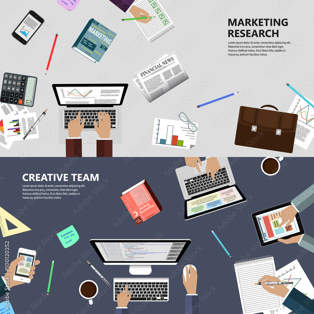 Marketing research and creative team concept Marketing research and creative team concept