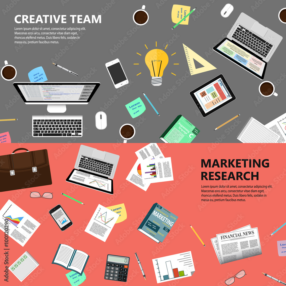 Marketing research and creative team concept Marketing research and creative team concept