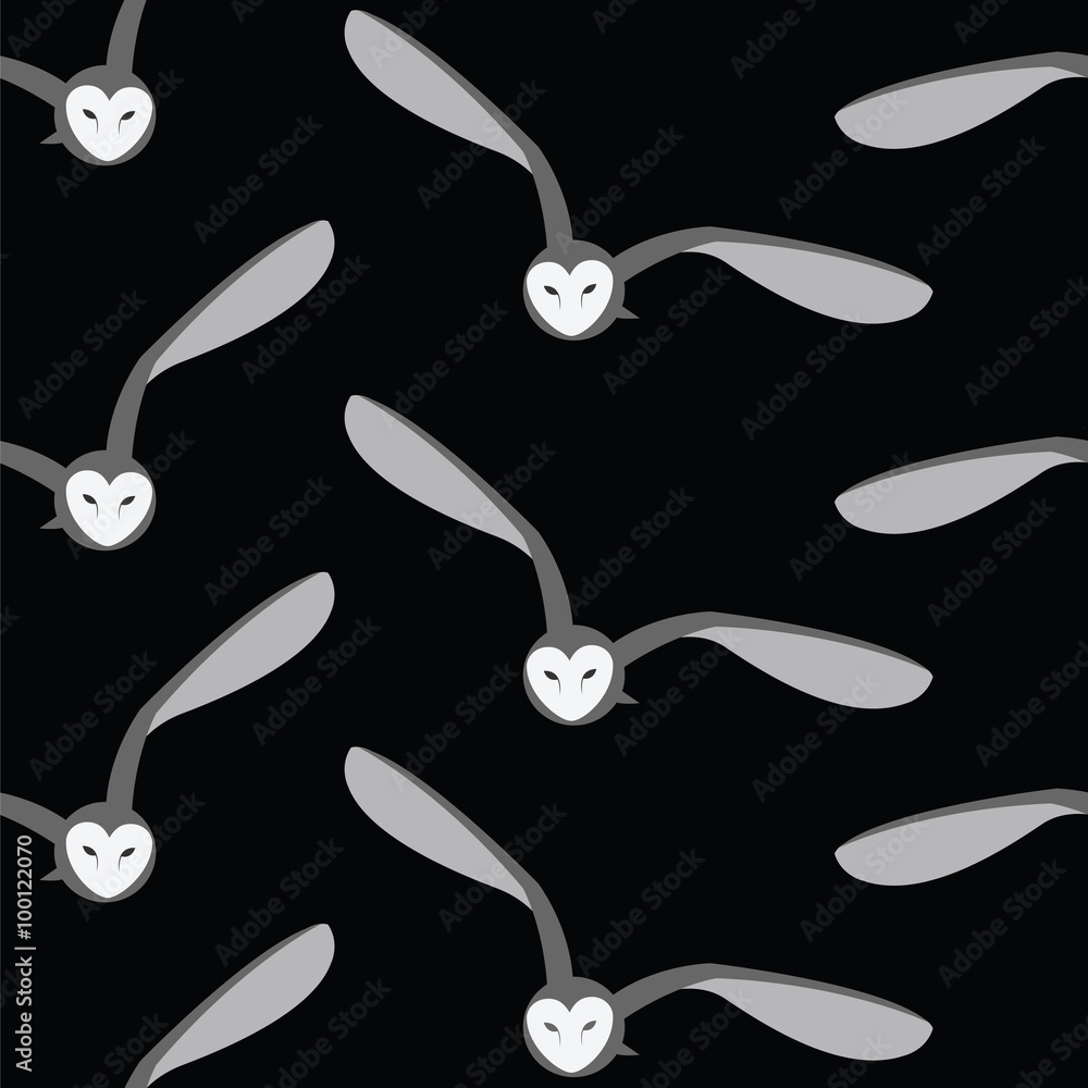 Fototapeta premium Owl vector art background design for fabric and decor. Seamless
