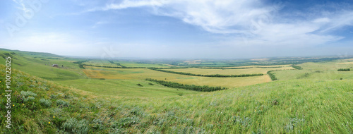 Obraz na płótnie Caucas mountains panorama with general view over valey w salonie