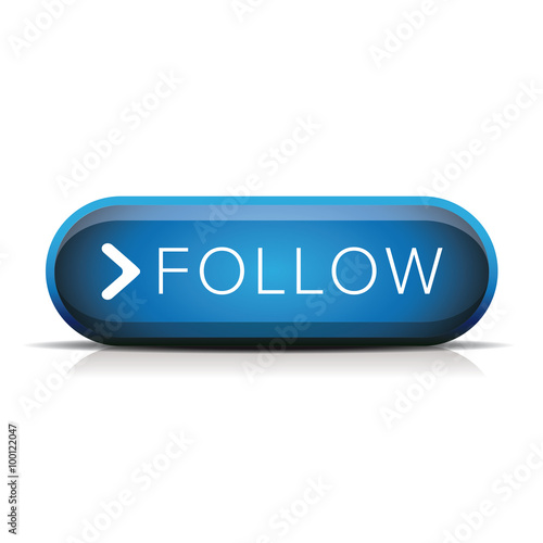 Follow button blue vector