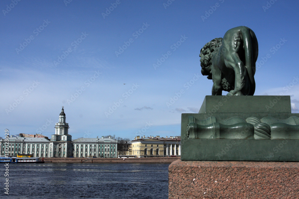 Embankment of the river Neva in Saint-Petersburg, Russia Embankment of the river Neva in Saint-Petersburg, Russia