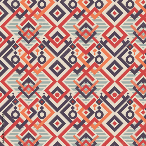 Aztec tribal seamless pattern textile mix geometric with light blue background