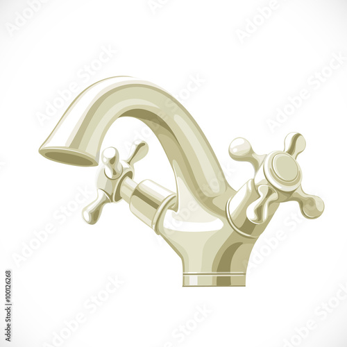 The bronze faucet isolated on a white background