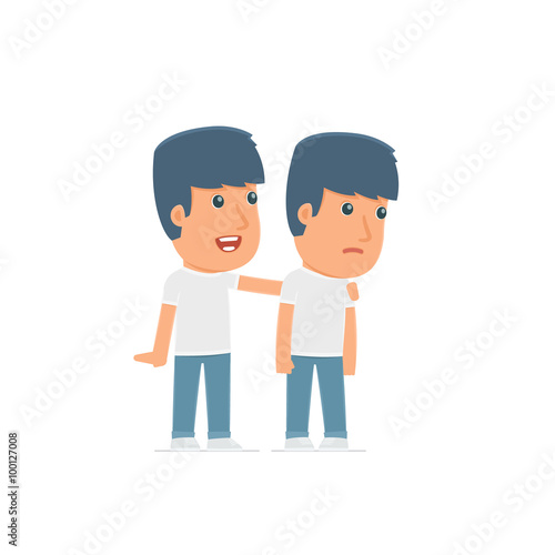 Good Character Activist cares and helps to his friend in difficu
