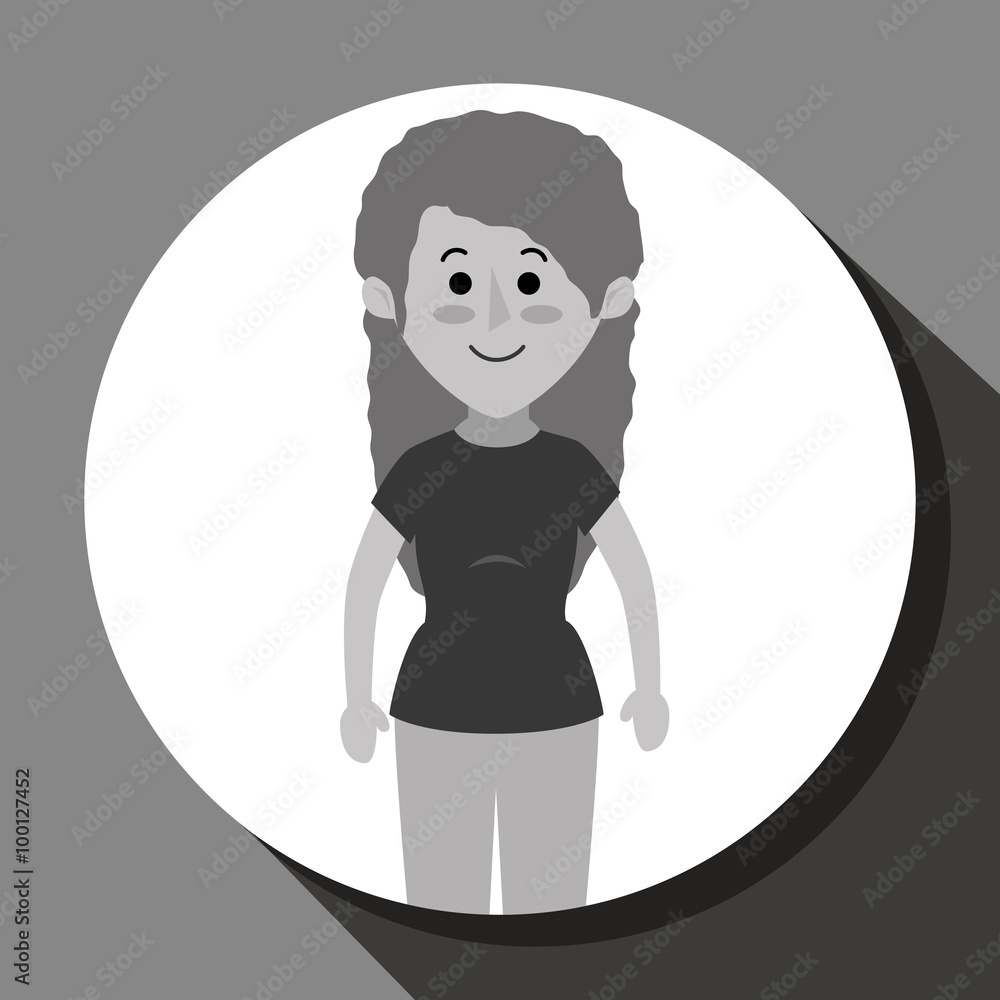People cartoon gray and white People cartoon gray and white