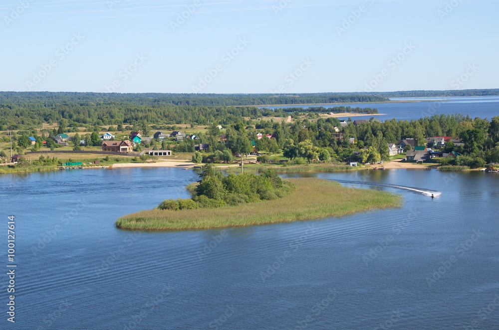 Top view of lake Seliger and the Islands, Tver region