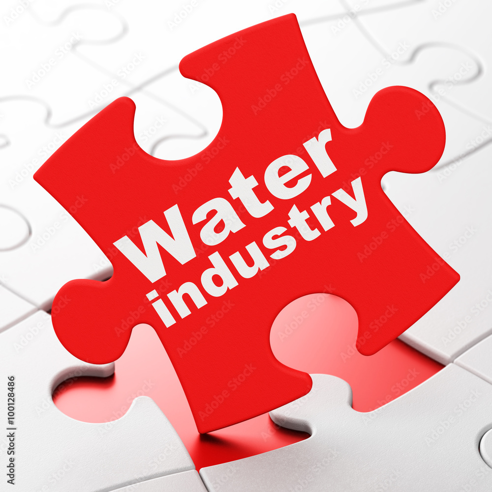Industry concept: Water Industry on puzzle background Industry concept: Water Industry on puzzle background