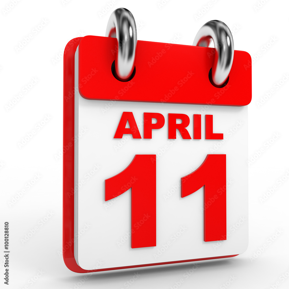 11 april calendar on white background. 11 april calendar on white background.