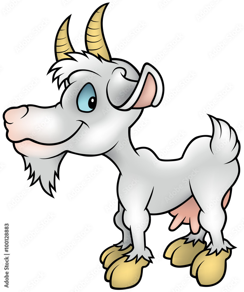 White Goat - Colored Cartoon Illustration, Vector Stock Vector | Adobe Stock White Goat - Colored Cartoon Illustration, Vector Stock Vector | Adobe Stock