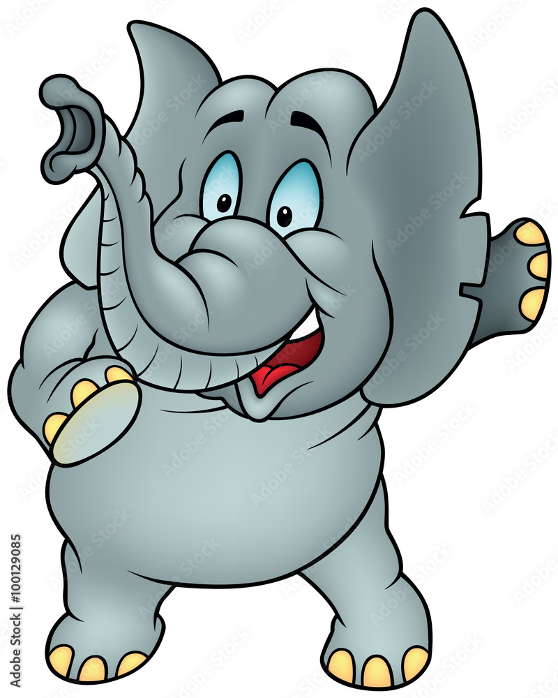 Fototapeta premium Talking Elephant - Colored Cartoon Illustration, Vector