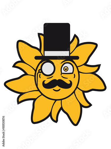 Sir Lord gentlemen cylinder monocle glasses mustache mustache hat sun