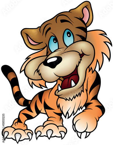 Tiger - Colored Cartoon Illustration, Vector