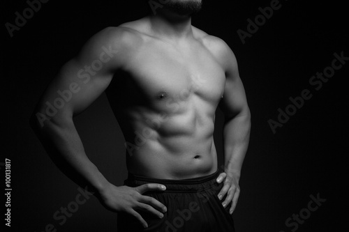 Perfect male muscular upper body