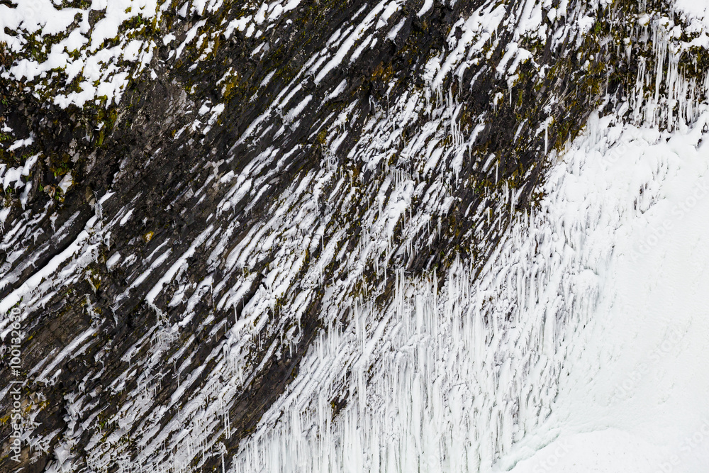 Icy Cliff Near Waterfall Icy Cliff Near Waterfall