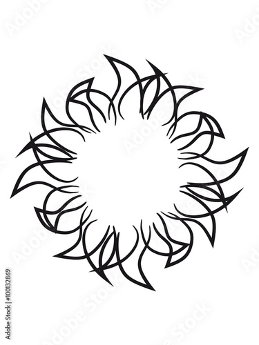 black sun tattoo design cool stylish flame sun
