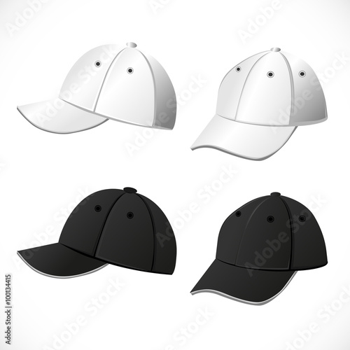 Black and white caps
