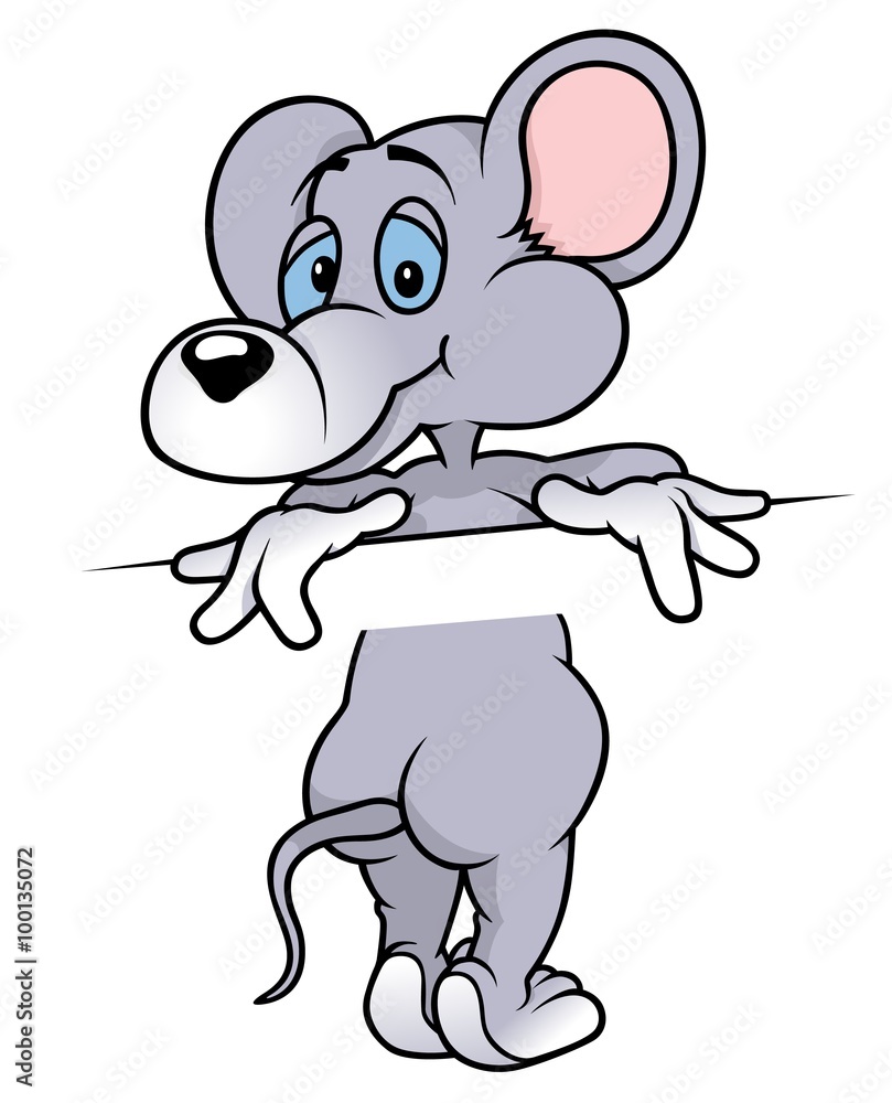 Naklejka premium Mouse 2 Parts - Upper From Front And Lower From Back