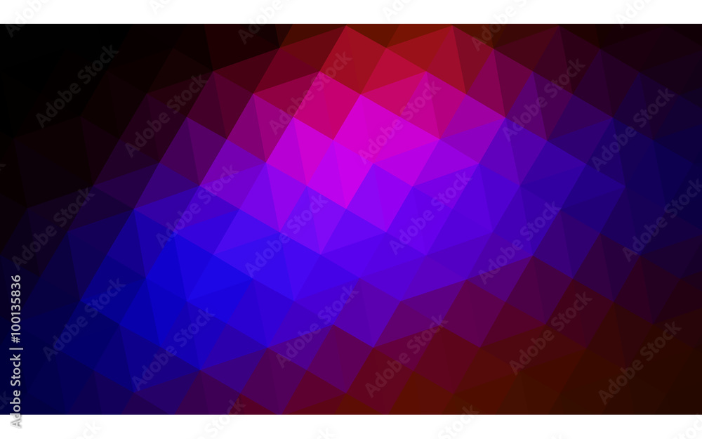 Multicolor dark blue, red polygonal design illustration, which consist of triangles and gradient in origami style.