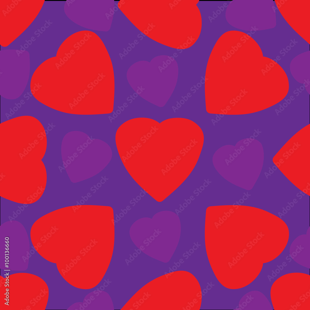 Hand-drawn seamless pattern with hearts Hand-drawn seamless pattern with hearts
