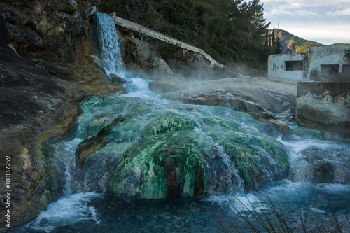 Picturesque thermal springs in Thermopiles, Greece photo