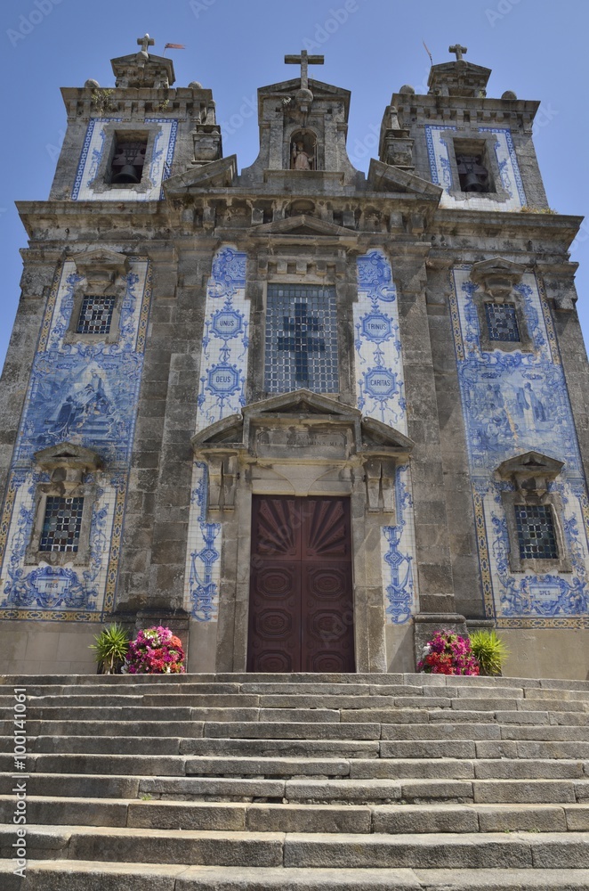 Tile facade Church, Porto, Portugal