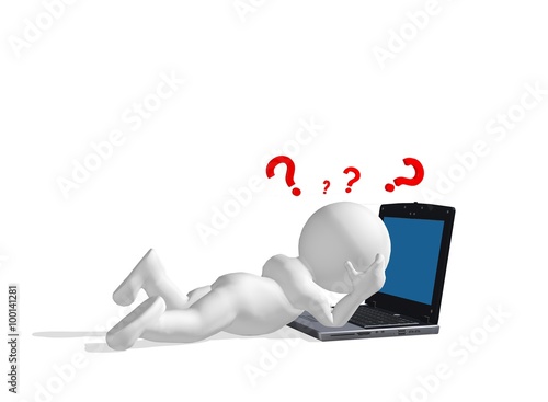 working with computer