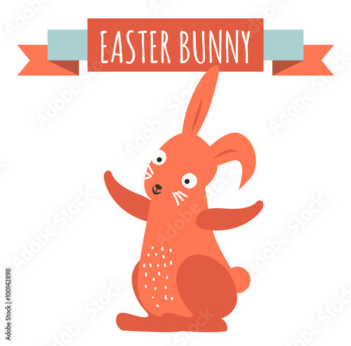 Easter bunny cute vector style