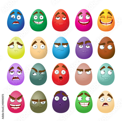 Happy easter smiling eggs