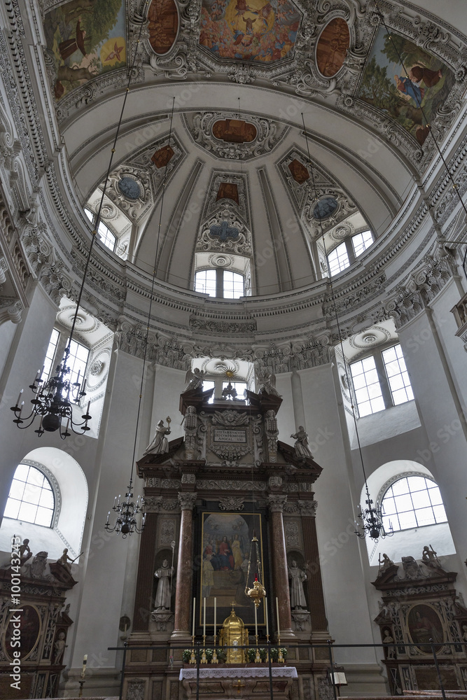 Salzburg Dom cathedral altar, Austria.