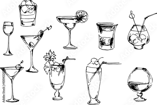 Beverages set. Vector Illustration