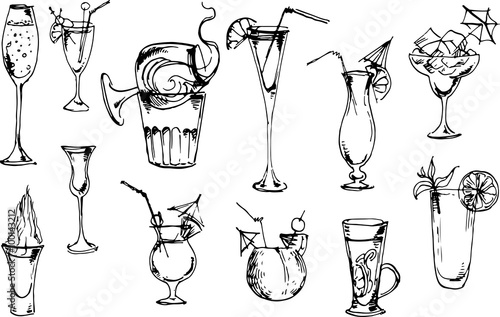 Beverages set. Vector Illustration