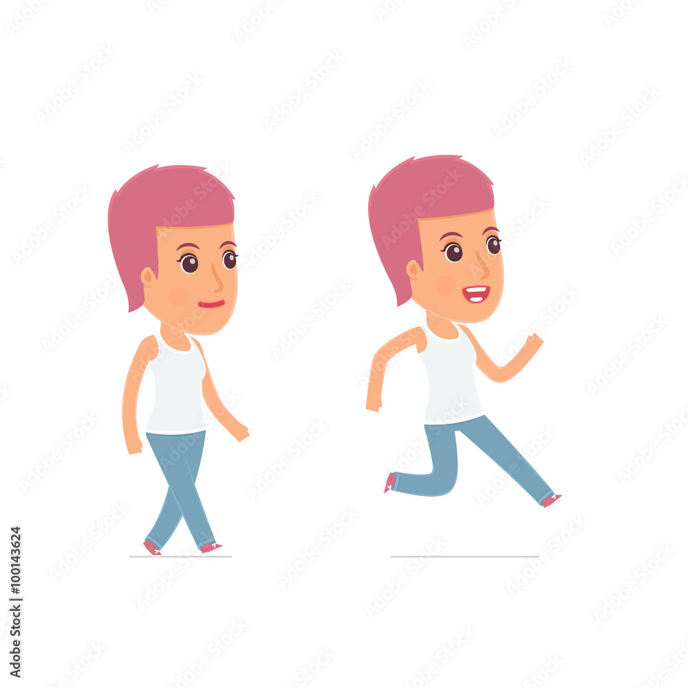 Funny and Cheerful Character Blogger Girl goes and runs Funny and Cheerful Character Blogger Girl goes and runs