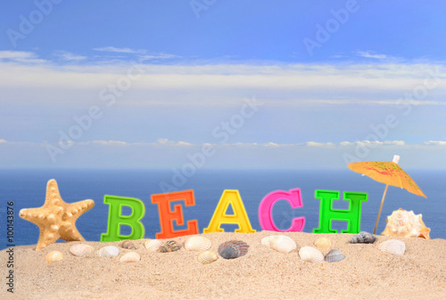 Wallpaper Mural Beach letters on a beach sand Torontodigital.ca